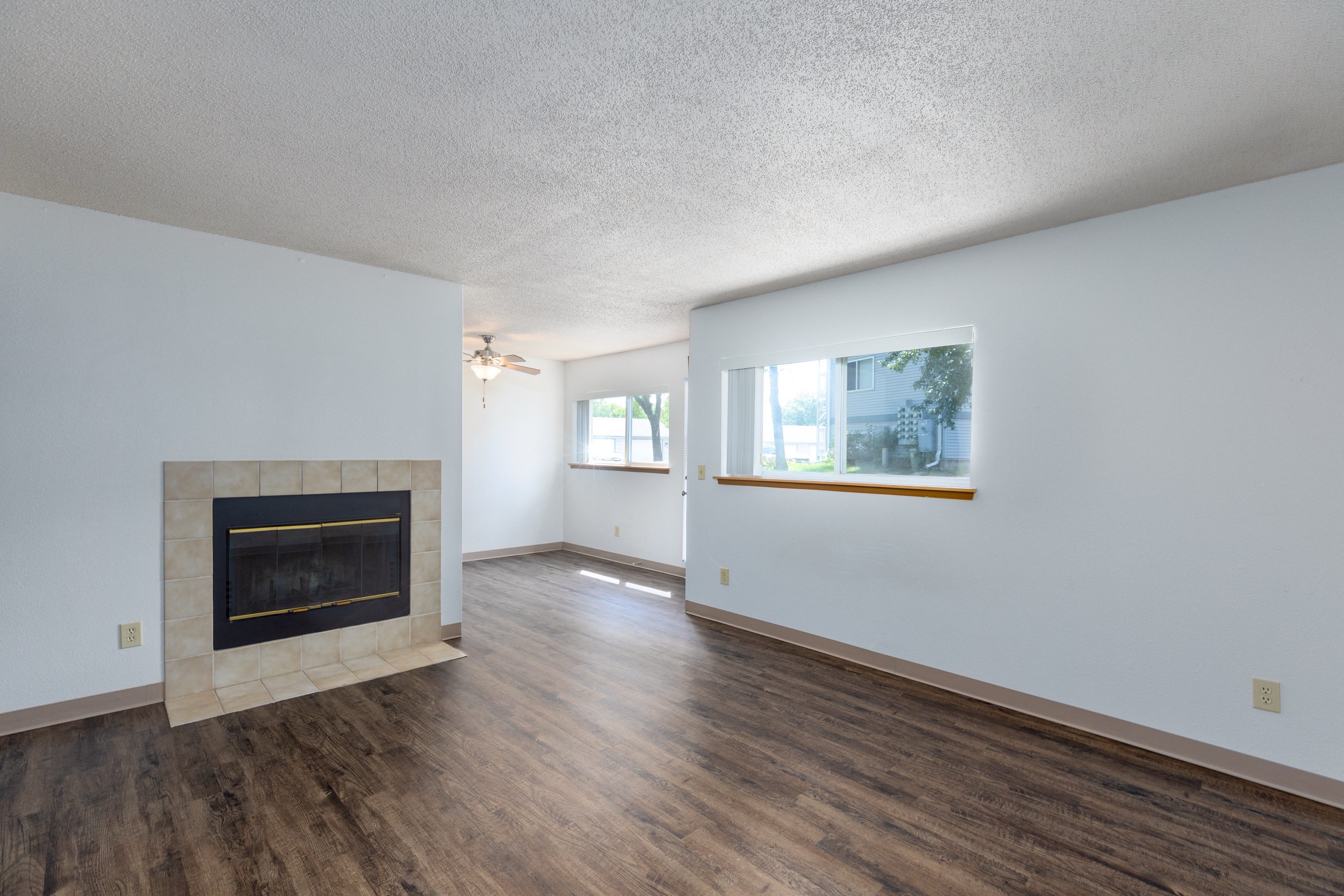 Living room with fire place